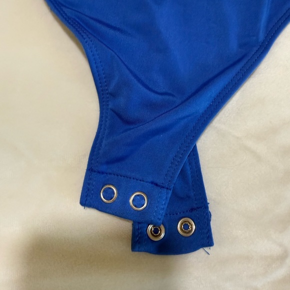 Express Vibrant Blue Body Contour Bodysuit - Picture 2 of 4